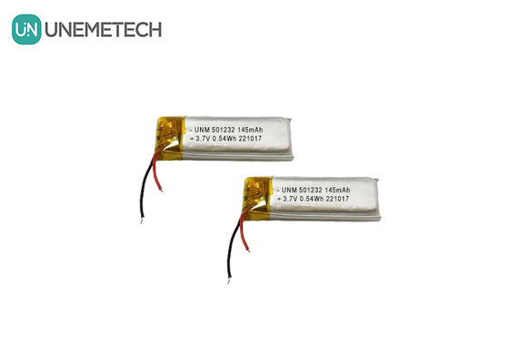 3.7V 145mAh 501232 কমপ্যাক্ট ডিজাইন লিথিয়াম পলিমার ব্যাটারি বাবল মেশিনের জন্য