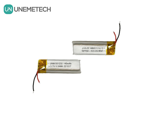 3.7V 145mAh 501232 কমপ্যাক্ট ডিজাইন লিথিয়াম পলিমার ব্যাটারি বাবল মেশিনের জন্য