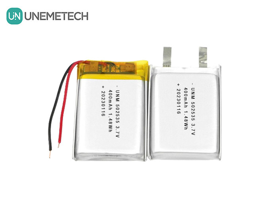 লি পলিমার ব্যাটারি প্যাক 502535 400mAh ইলেকট্রনিক যন্ত্রপাতি জন্য 3.7V ব্যাটারি