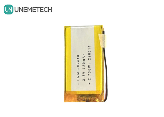 3ব্লুটুথ হেডফোনের জন্য.8V 720mAh LiPo হাই ভোল্টেজ ব্যাটারি LiHV 502448