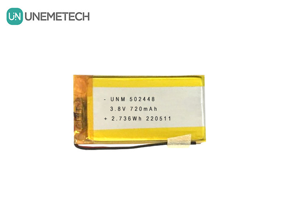 3ব্লুটুথ হেডফোনের জন্য.8V 720mAh LiPo হাই ভোল্টেজ ব্যাটারি LiHV 502448