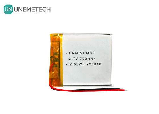3.7V 700mAh 513436 জিপিএস ট্র্যাকারের জন্য রিচার্জযোগ্য লিথিয়াম-আয়ন পলিমার ব্যাটারি