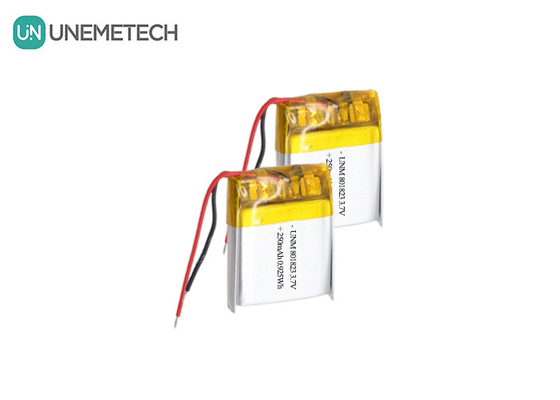 3.7V 250mAh 801823 পকেট ক্যালকুলেটর জন্য উচ্চ শক্তি ঘনত্ব Lipo ব্যাটারি