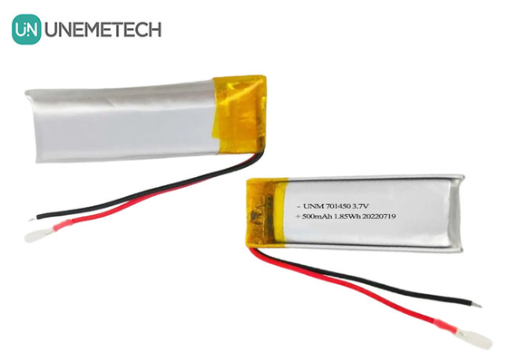 3.7V 500mAh 701450 তাপমাত্রা সেন্সরের জন্য রিচার্জযোগ্য লিথিয়াম পলিমার ব্যাটারি