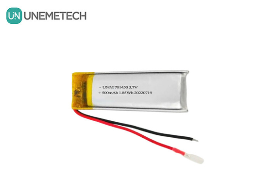 3.7V 500mAh 701450 তাপমাত্রা সেন্সরের জন্য রিচার্জযোগ্য লিথিয়াম পলিমার ব্যাটারি