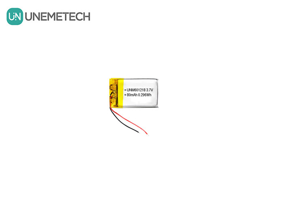 601218 3.7V 80mAh স্মার্ট গ্লাসের জন্য রিচার্জযোগ্য ছোট লিথিয়াম পলিমার ব্যাটারি