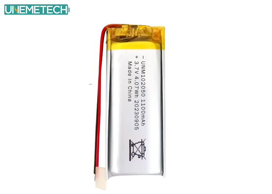 কাস্টম লিপো ব্যাটারি 102050 3.7 ভি 1100mAh লি পলিমার ব্যাটারি প্যাক সিই অনুমোদিত