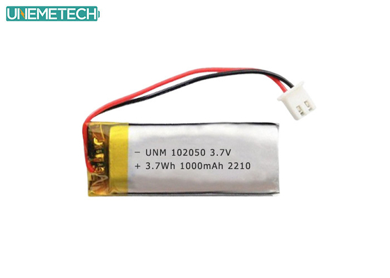 লিপো ব্যাটারি প্যাক 102050 3.7V 1000mAh লিথিয়াম পলিমার ব্যাটারি IEC62133 অনুমোদিত