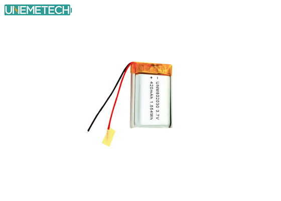 3.7V 420mAh 802030 ইলেকট্রনিক ডিভাইসের জন্য রিচার্জযোগ্য পলিমার লিথিয়াম ব্যাটারি
