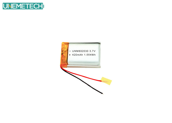 3.7V 420mAh 802030 ইলেকট্রনিক ডিভাইসের জন্য রিচার্জযোগ্য পলিমার লিথিয়াম ব্যাটারি