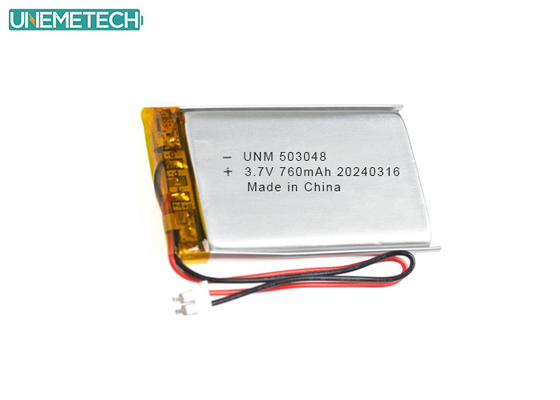 3.7 V 760mAh লিথিয়াম পলিমার ব্যাটারি 503048 স্মার্ট ইলেকট্রনিক্সের জন্য সিই অনুমোদিত