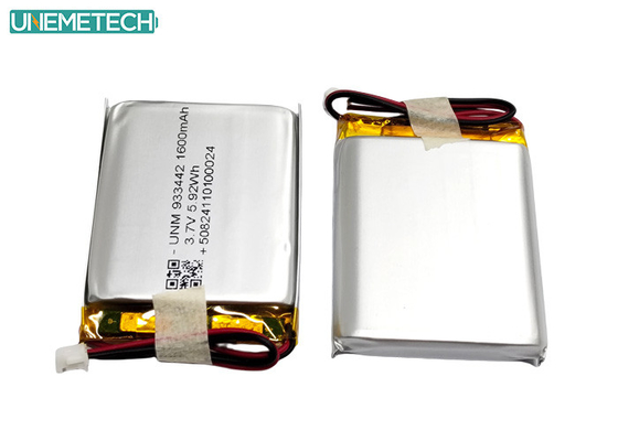 কাস্টমাইজড লি-পলিমার ব্যাটারি 3.7V 1600mAh 933442 লিথিয়াম পলিমার ব্যাটারি মেডিকেল পণ্যের জন্য