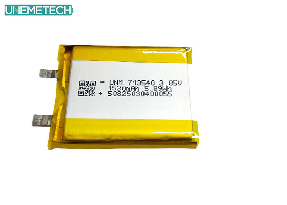 3.85V উচ্চ ভোল্টেজ লিথিয়াম পলিমার ব্যাটারি 1530mAh 713540 চিকিৎসা সরঞ্জাম জন্য