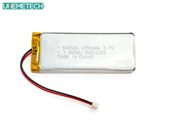 গুণমান সৌন্দর্য ডিভাইসের জন্য 542666 3.7V 1050mAh রিচার্জেবল লিথিয়াম পলিমার ব্যাটারি কারখানা