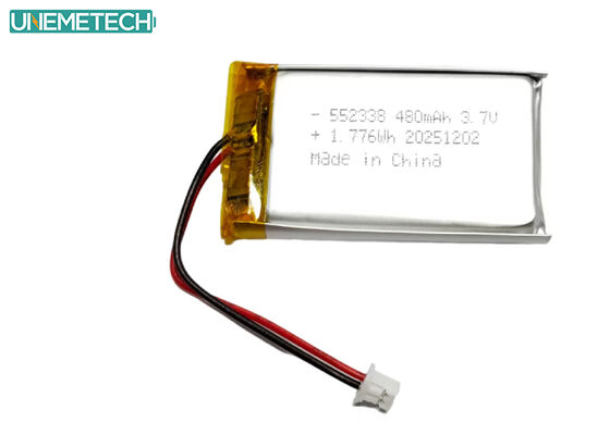 গুণমান রিচার্জেবল লি পলিমার ব্যাটারি 552338 3.7V 480mAh ব্যাটারির সাথে কনজিউমার ইলেকট্রনিক্সের নির্দেশিকা কারখানা