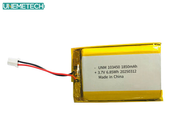 গুণমান 103450 3.7V 1850mAh রিচার্জযোগ্য লিপো ব্যাটারি আইইসি 62133 ইউএন 38.3 এমএসডিএস অনুমোদিত লিথিয়াম পলিমার ব্যাটারি কারখানা