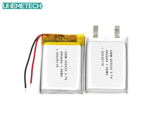 গুণমান লি পলিমার ব্যাটারি প্যাক 502535 400mAh ইলেকট্রনিক যন্ত্রপাতি জন্য 3.7V ব্যাটারি কারখানা