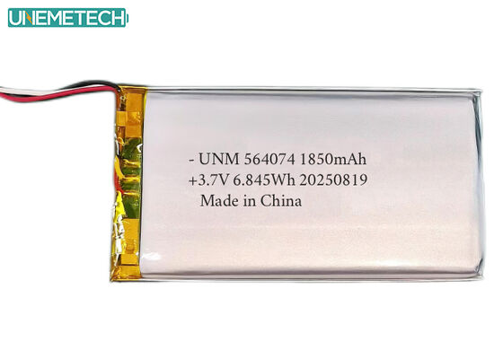 গুণমান 3.7V রিচার্জেবল লিথিয়াম আয়ন পলিমার ব্যাটারি 1850mAh 564074 মেডিকেল সৌন্দর্য সরঞ্জাম জন্য কারখানা